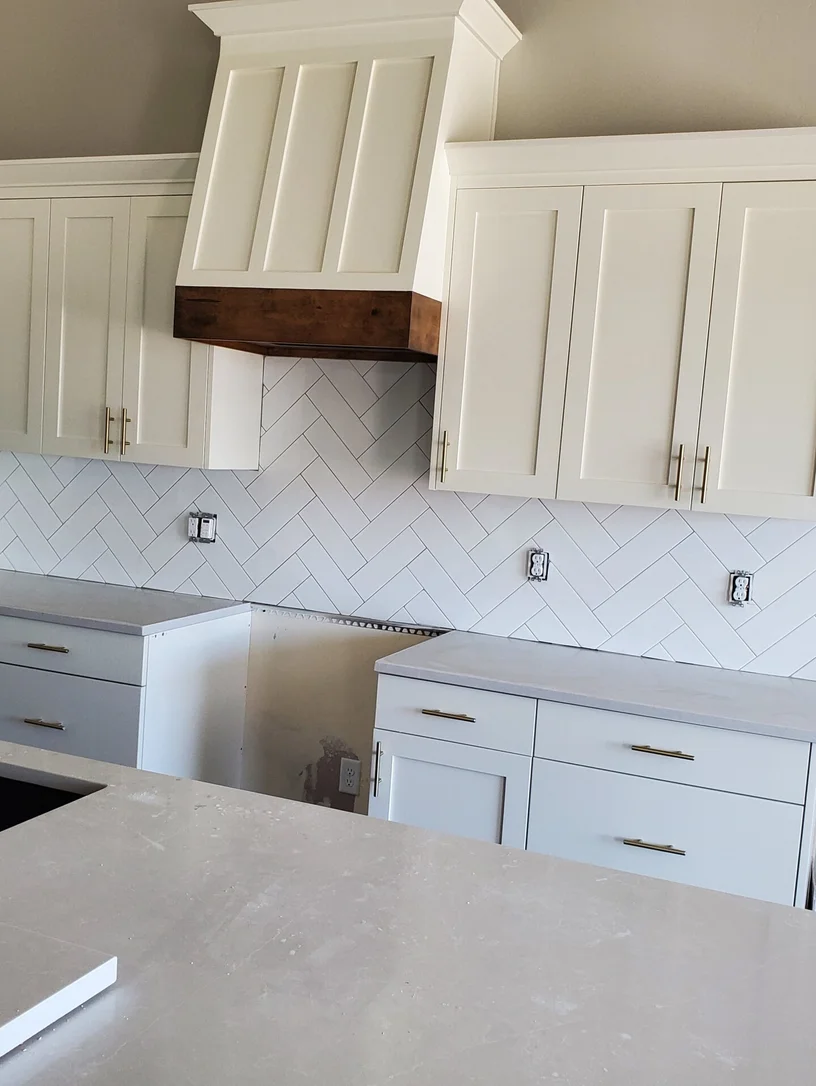 Custom kitchen backsplash tile installation