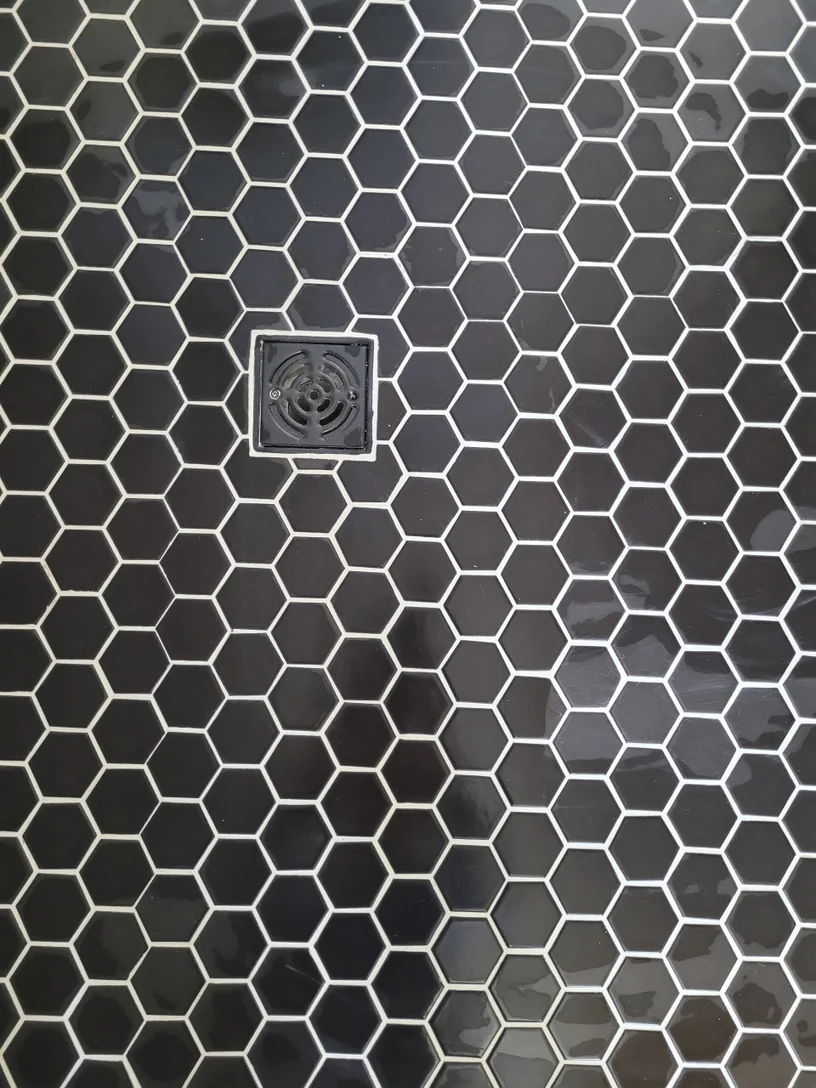 Large format tile floor installation